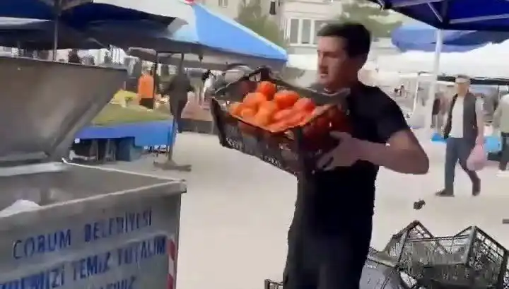 Domatesleri Çöpe Döken Pazarcıya Şok Rekor Cezası Uygulandı