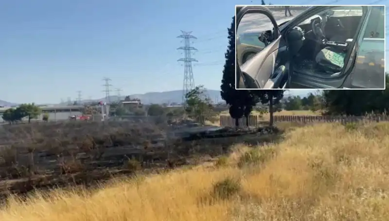 İzmir'de Otluk Alanda Başlayan Yangın AVM Otoparkını Tehdit Etti